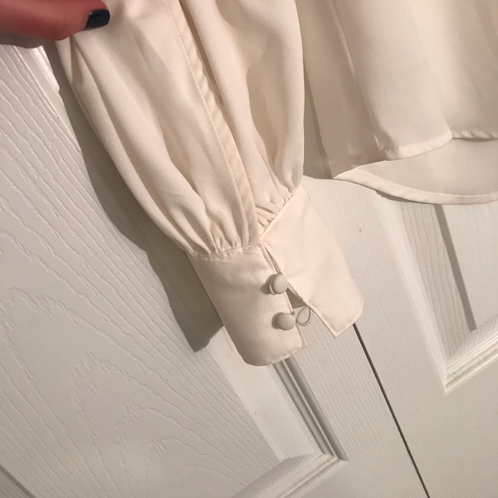 Express White Long Sleeve Blouse - Picture 3 of 5